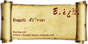 Bagdi Áron névjegykártya