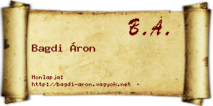 Bagdi Áron névjegykártya