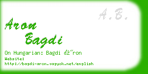 aron bagdi business card